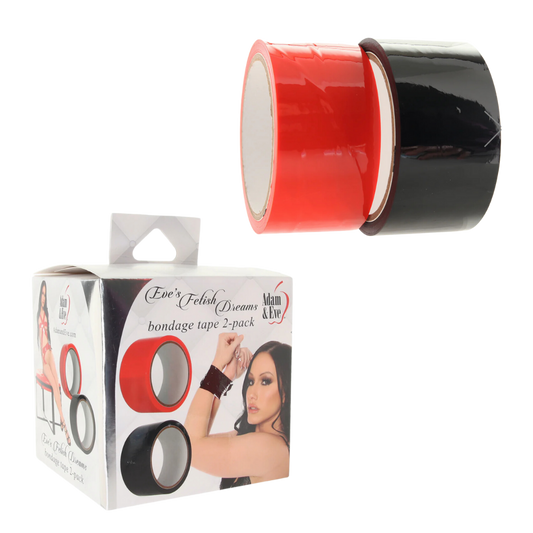 FETISH DREAMS 2-pack Bondage Tape in Black and Red